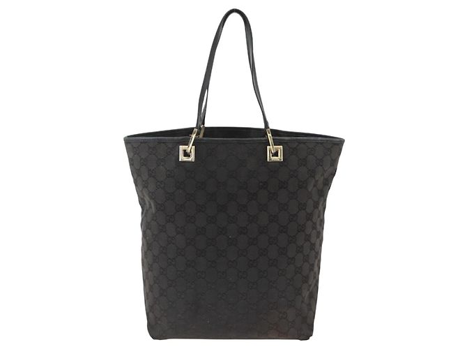 Borsa Tote GG Canvas Gucci Nera Oro 002 1098 Auth AMZ017 Nero D'oro - vista 2