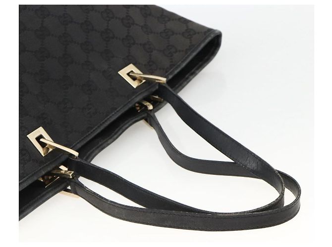 Borsa Tote GG Canvas Gucci Nera Oro 002 1098 Auth AMZ017 Nero D'oro - vista 7