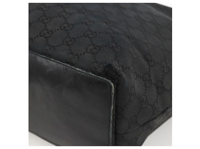 Borsa Tote GG Canvas Gucci Nera Oro 002 1098 Auth AMZ017 Nero D'oro - vista 9