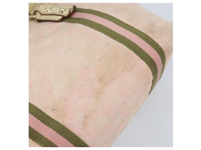 GUCCI GG Canvas Sherry Line Tote Bag Pink Gold Auth AMZ129 Golden - view 10