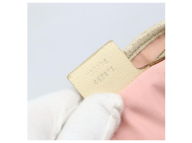 GUCCI GG Canvas Sherry Line Tote Bag Pink Gold Auth AMZ129 Golden - view 12