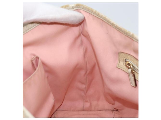 GUCCI GG Canvas Sherry Line Tote Bag Pink Gold Auth AMZ129 Golden - view 21