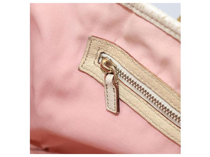 GUCCI GG Canvas Sherry Line Tote Bag Pink Gold Auth AMZ129 Golden - view 22