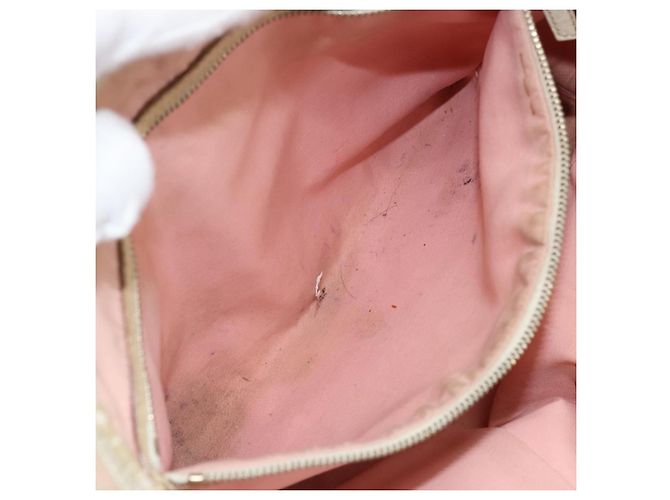 GUCCI GG Canvas Sherry Line Tote Bag Pink Gold Auth AMZ129 Golden - view 23
