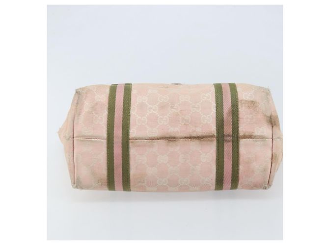 GUCCI GG Canvas Sherry Line Tote Bag Pink Gold Auth AMZ129 Golden - view 6