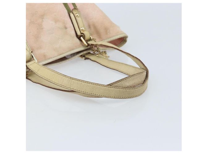 GUCCI GG Canvas Sherry Line Tote Bag Pink Gold Auth AMZ129 Golden - view 7