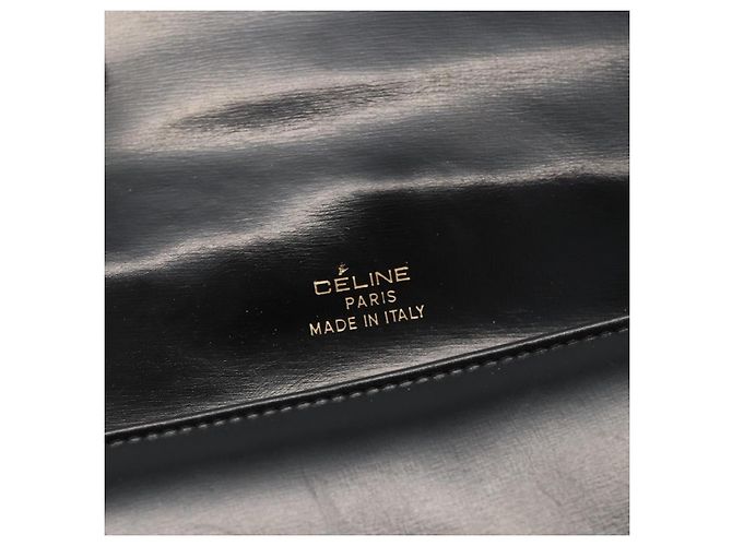 Borsa a Spalla CÉLINE Carrozza in Pelle Nera e Oro Auth INZ094 Nero D'oro - vista 10