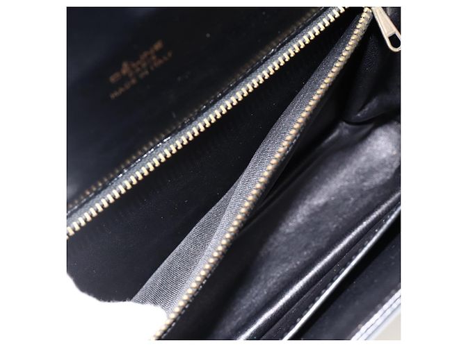 Borsa a Spalla CÉLINE Carrozza in Pelle Nera e Oro Auth INZ094 Nero D'oro - vista 12