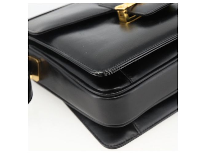 Borsa a Spalla CÉLINE Carrozza in Pelle Nera e Oro Auth INZ094 Nero D'oro - vista 14