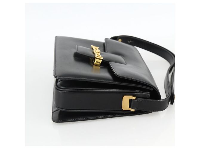Borsa a Spalla CÉLINE Carrozza in Pelle Nera e Oro Auth INZ094 Nero D'oro - vista 4