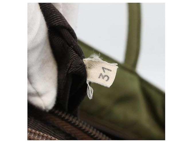 PRADA Borsa a mano in nylon verde argento Auth 174369 - vista 12