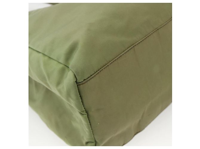 PRADA Borsa a mano in nylon verde argento Auth 174369 - vista 14