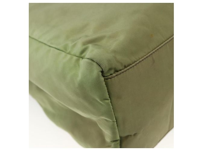 PRADA Borsa a mano in nylon verde argento Auth 174369 - vista 16