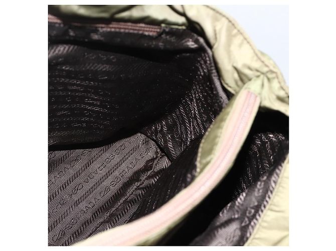 PRADA Borsa a mano in nylon verde argento Auth 174369 - vista 19