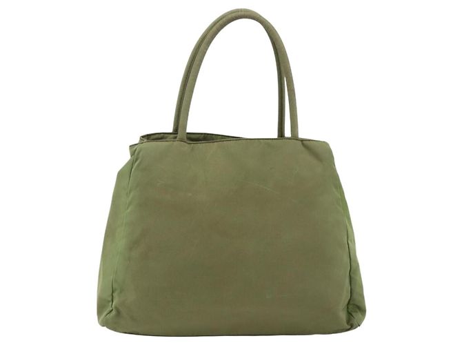 PRADA Borsa a mano in nylon verde argento Auth 174369 - vista 2