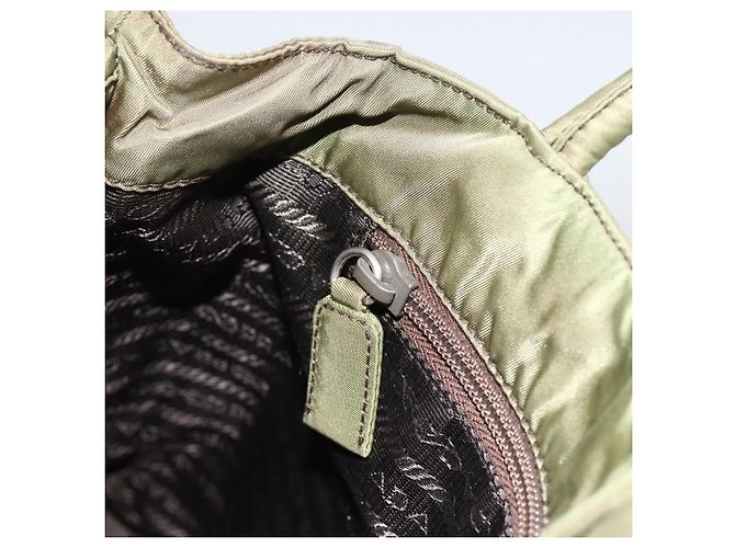 PRADA Borsa a mano in nylon verde argento Auth 174369 - vista 21