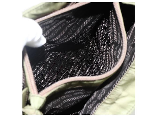 PRADA Borsa a mano in nylon verde argento Auth 174369 - vista 23