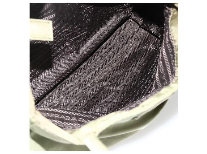 PRADA Borsa a mano in nylon verde argento Auth 174369 - vista 24