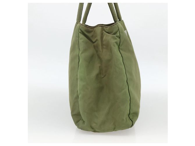 PRADA Borsa a mano in nylon verde argento Auth 174369 - vista 3