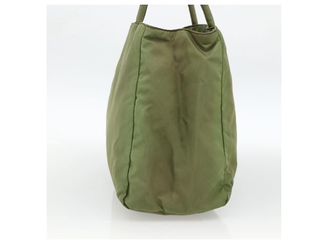 PRADA Borsa a mano in nylon verde argento Auth 174369 - vista 4