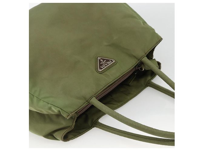 PRADA Borsa a mano in nylon verde argento Auth 174369 - vista 6