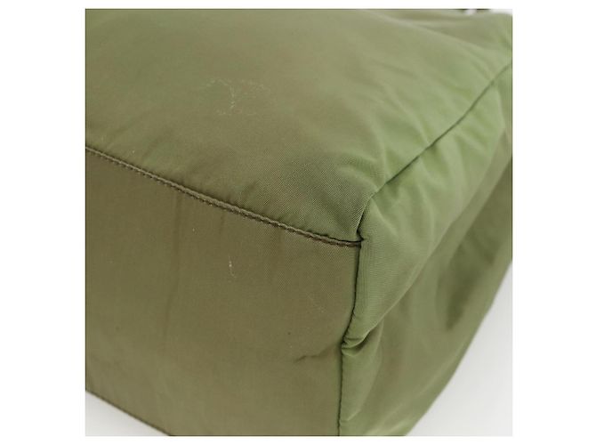 PRADA Borsa a mano in nylon verde argento Auth 174369 - vista 9