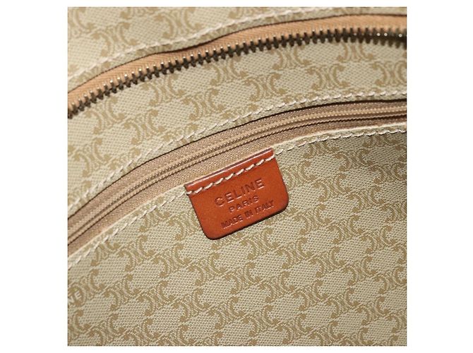 Céline CELINE Macadam Canvas Tote Bag PVC Beige Gold Auth INZ048 Golden - Ansicht 19