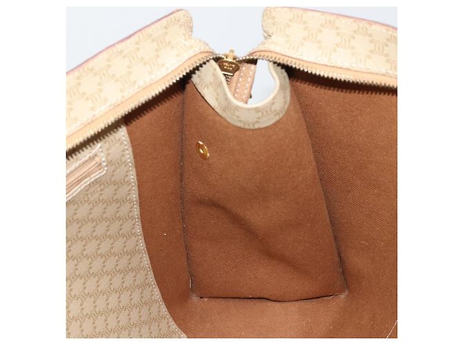 Céline CELINE Macadam Canvas Tote Bag PVC Beige Gold Auth INZ048 Golden - Ansicht 20