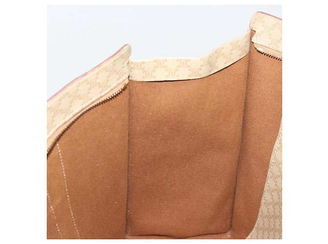 Céline CELINE Macadam Canvas Tote Bag PVC Beige Gold Auth INZ048 Golden - Ansicht 21