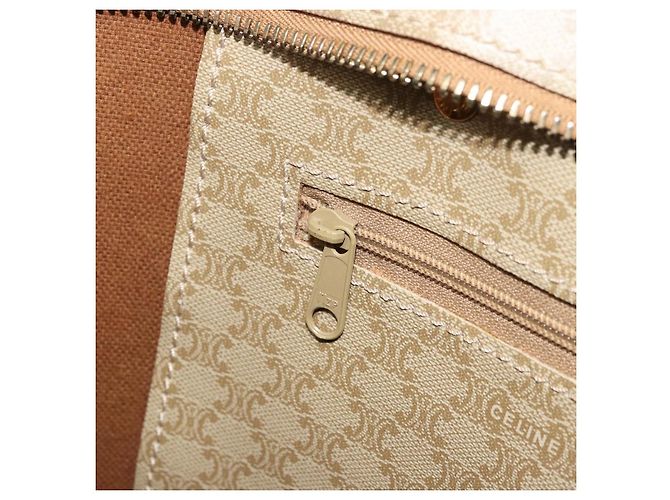 Céline CELINE Macadam Canvas Tote Bag PVC Beige Gold Auth INZ048 Golden - Ansicht 22