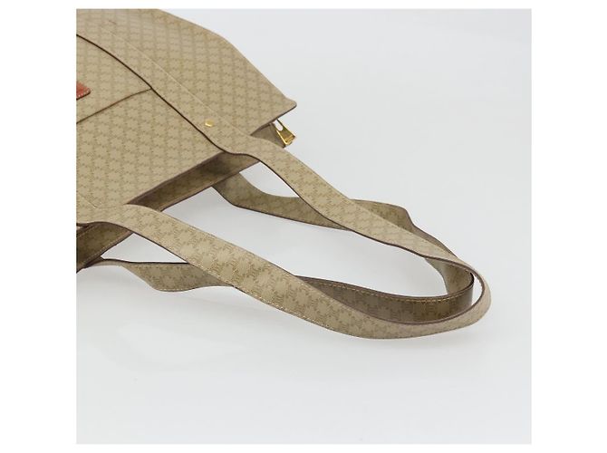 Céline CELINE Macadam Canvas Tote Bag PVC Beige Gold Auth INZ048 Golden - Ansicht 7