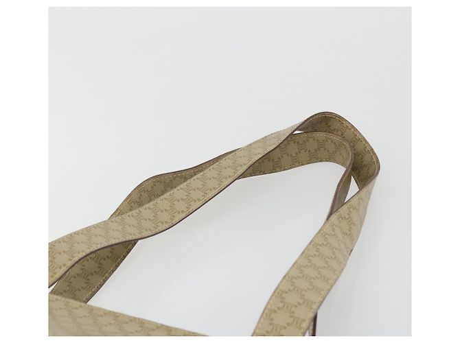Céline CELINE Macadam Canvas Tote Bag PVC Beige Gold Auth INZ048 Golden - Ansicht 8