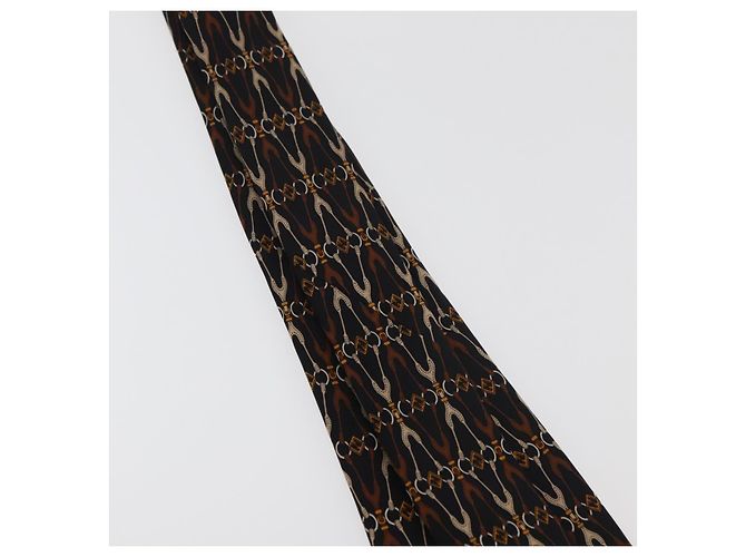 Corbata de seda negra FENDI Auth 174882A Negro - vista 11