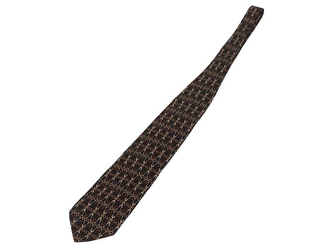Corbata de seda negra FENDI Auth 174882A Negro - vista 2