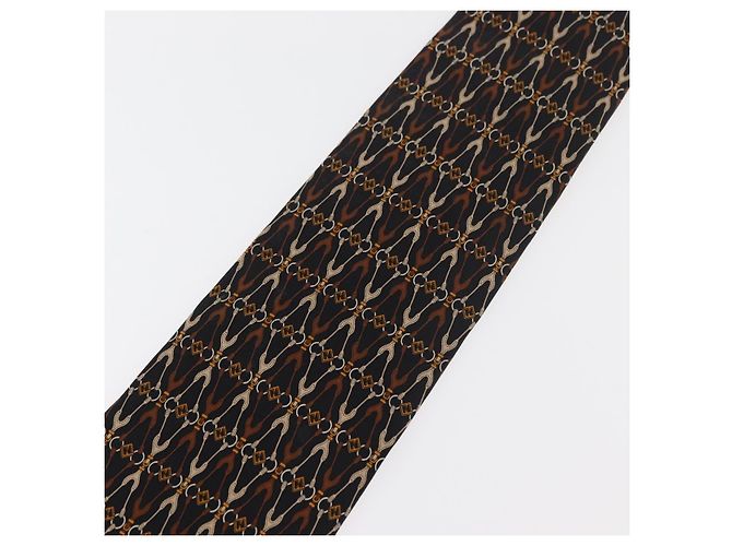 Corbata de seda negra FENDI Auth 174882A Negro - vista 4
