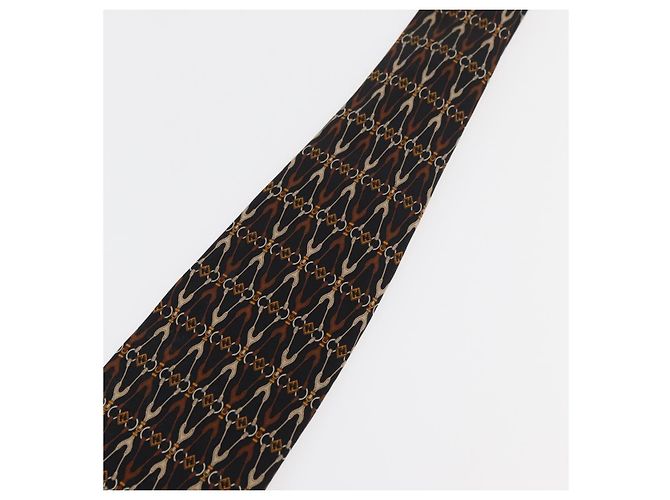 Corbata de seda negra FENDI Auth 174882A Negro - vista 5