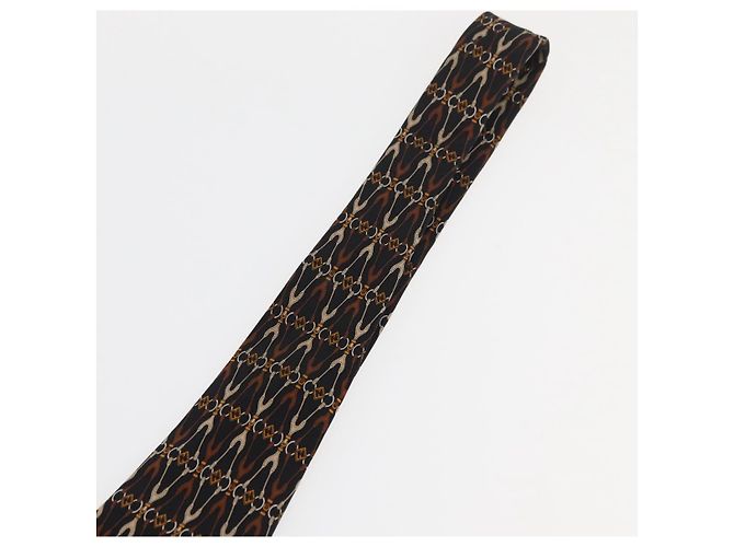 Corbata de seda negra FENDI Auth 174882A Negro - vista 6