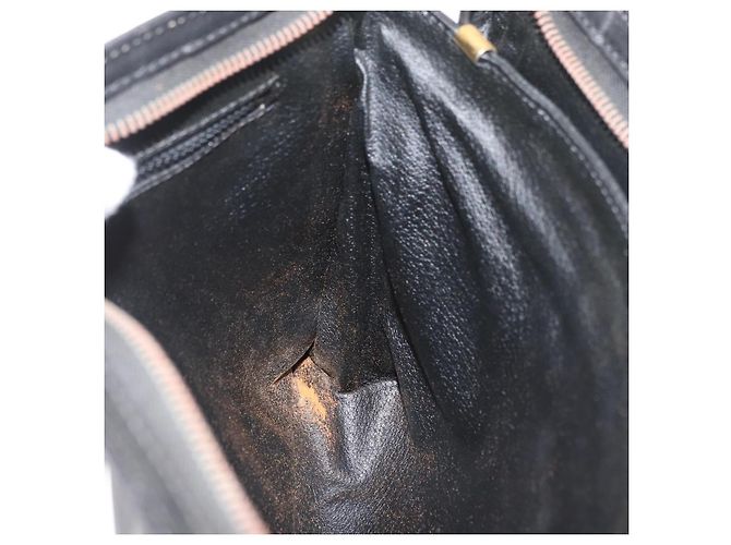 Céline Borsa a mano CELINE in pelle nera e oro Auth 174310 Nero D'oro - vista 10