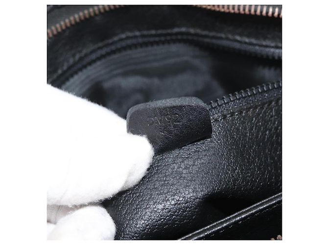 Céline Borsa a mano CELINE in pelle nera e oro Auth 174310 Nero D'oro - vista 12
