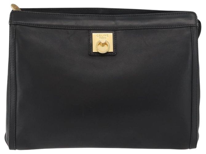 Céline Borsa a mano CELINE in pelle nera e oro Auth 174310 Nero D'oro - vista 13