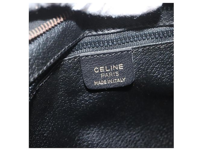 Céline Borsa a mano CELINE in pelle nera e oro Auth 174310 Nero D'oro - vista 18
