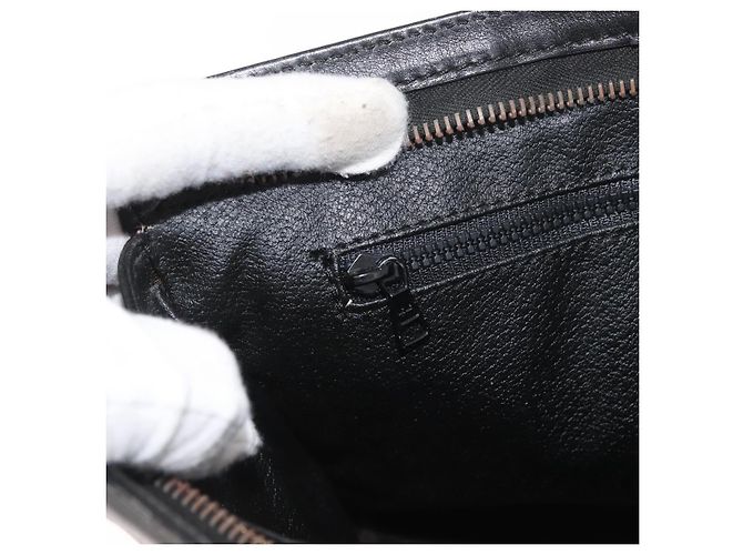 Céline Borsa a mano CELINE in pelle nera e oro Auth 174310 Nero D'oro - vista 23