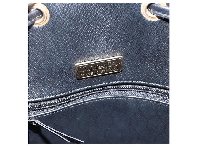 Borsa a spalla in tela a nido d'ape PVC nera e oro Christian Dior Auth 174364 Nero D'oro - vista 17