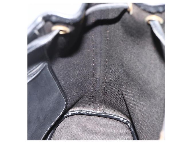 Borsa a spalla in tela a nido d'ape PVC nera e oro Christian Dior Auth 174364 Nero D'oro - vista 19