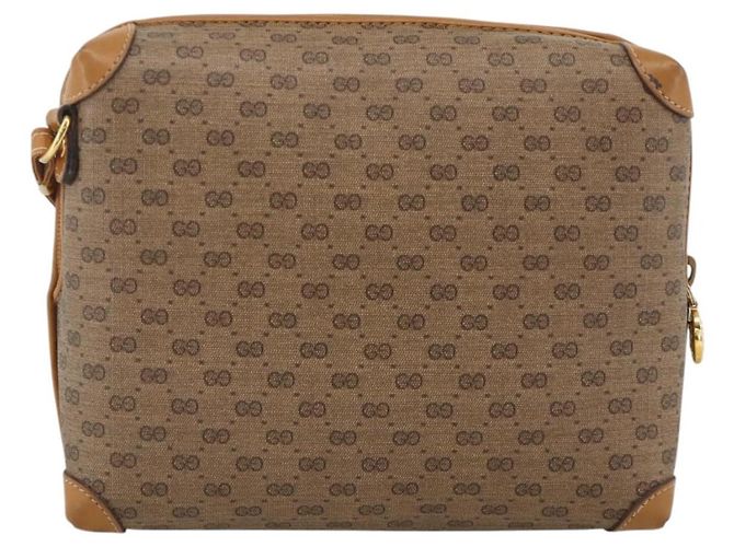 Gucci Borsa a Spalla Micro GG Supreme PVC Beige Oro 007 115 0093 Auth BAZ805 D'oro - vista 2