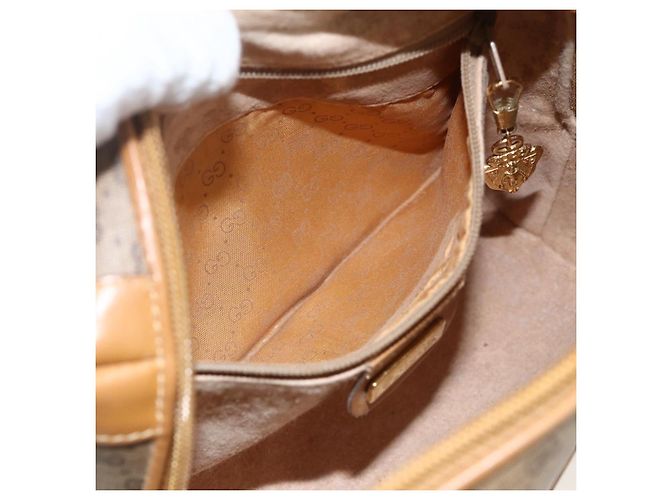 Gucci Borsa a Spalla Micro GG Supreme PVC Beige Oro 007 115 0093 Auth BAZ805 D'oro - vista 21