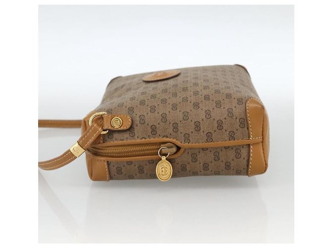Gucci Borsa a Spalla Micro GG Supreme PVC Beige Oro 007 115 0093 Auth BAZ805 D'oro - vista 3