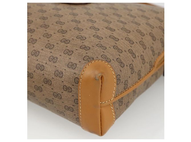 Gucci Borsa a Spalla Micro GG Supreme PVC Beige Oro 007 115 0093 Auth BAZ805 D'oro - vista 9