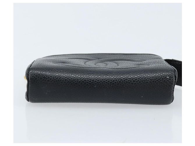 Pochette CHANEL COCO Marca Pelle Caviar Nero Oro CC Auth AMZ108 D'oro - vista 6
