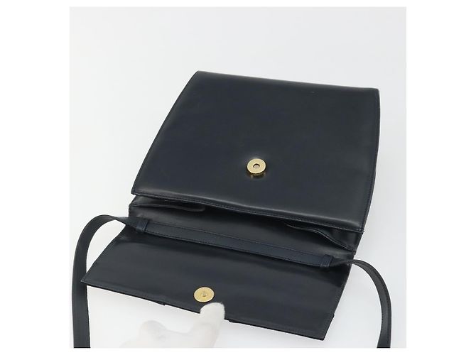 Borsa a Spalla Gancini in Pelle Salvatore Ferragamo Blu Navy Oro Auth YKZ1453A - vista 10